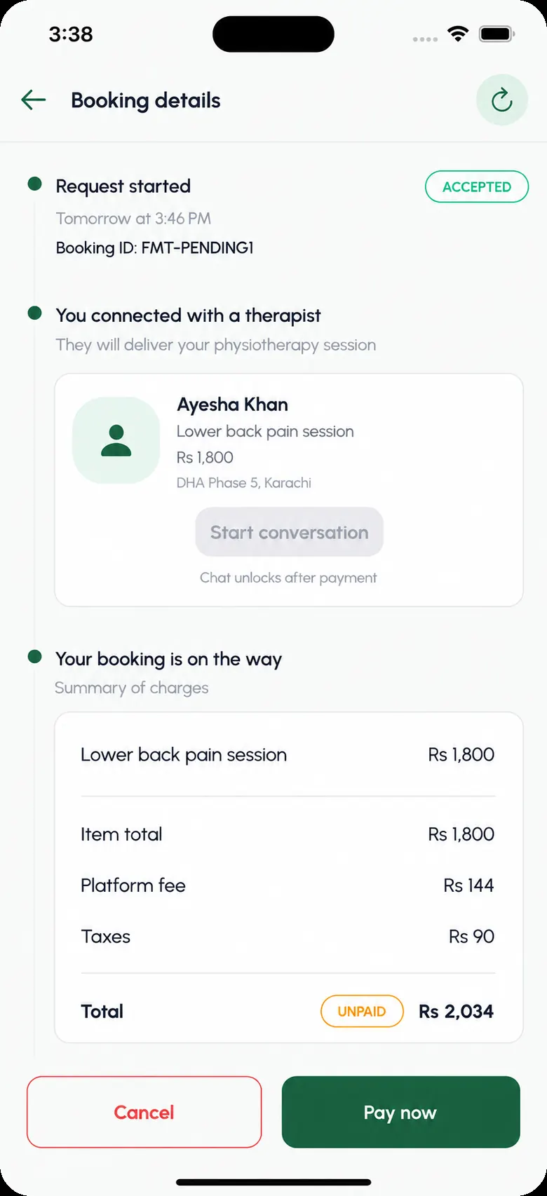 Pay for your booking